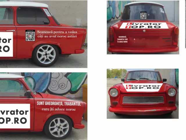 Colantare completă Trabant pentru campania Livrator TOP.RO, mai multe unghiuri